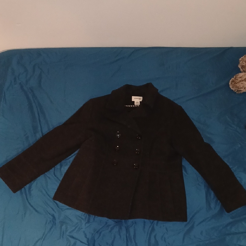 St. John's Bay Charcoal Double-Breasted Pea Coat